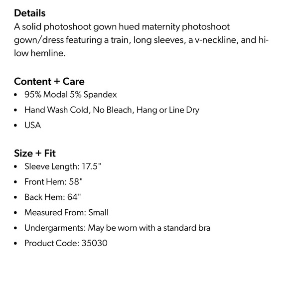 PinkBlush Mauve long sleeve photoshop maternity gown Size L - Picture 4 of 8